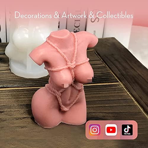 Candle Molds - Silicone Mold for Candles Making, DIY 3D Moulds for Soy Wax, Beeswax, Scented Candle, Valentine's Day Gifts (Body) - Image 2