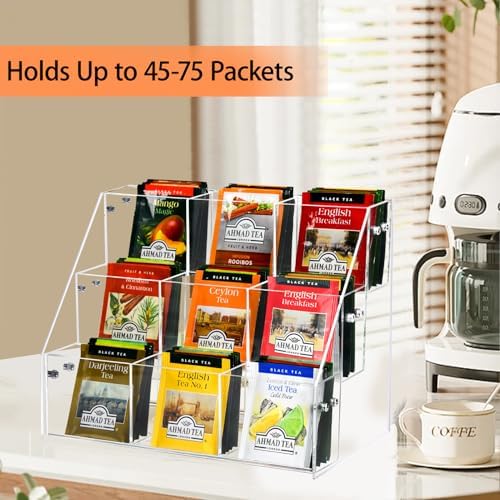 Tea Bag Organizer, Acrylic Tea Holder Storage Rack, Assembly Required - Image 5