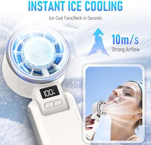 PlayHot Portable Handheld Cooling Fan, Travel Essentials, Gifts for Women - Image 2