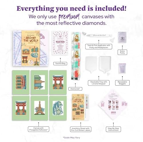 DIAMOND ART CLUB Mini Dazzles - Around the World Part 1 Diamond Art Kits - Image 3