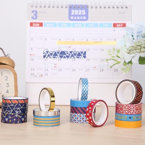 Mr. Pen- Washi Tape Set, 15 Rolls, Assorted Sizes, Metallic Foil - Image 6