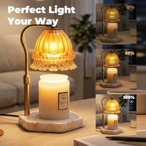 LALISU Candle Warmer Lamp with Timer Flower Candle Warmer Height Adjustable - Image 3