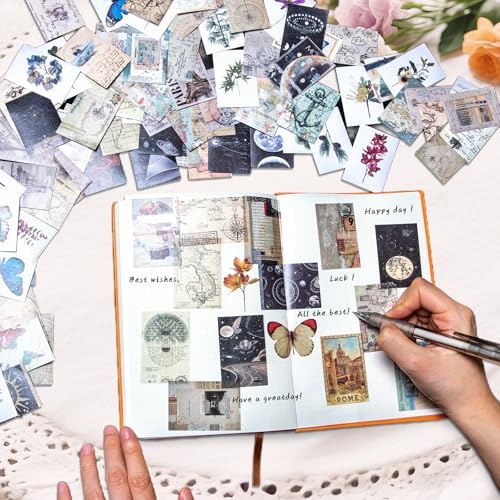 EggSun 300Pcs Washi Sticker Book Set Aesthetic Scrapbook Paper for Story Journaling, 6 Theme DIY Decorative Paper Sticker Kit for Junk Journal Art Scrapbooking Diary Card Craft Gift Notebook Making - Image 5
