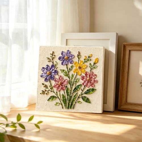 Garden Flowerpot Mosaic Art Kit Floral,Mosaic Art Kits for Adults，Style D - Image 3