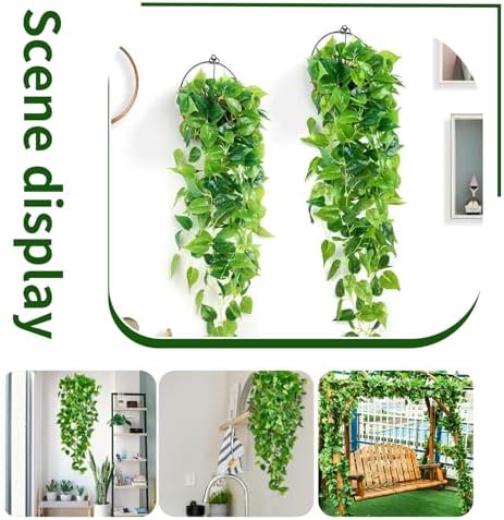 Fake Hanging Plants Vines(2pcs)for Room Decor, Artificial Ivy Greenery Garlands for Home Bedroom Living Aesthetic Kitchen Office Wall Patio Bookshelf,Indoor,Outdoor Farmhouse Decorations(No flowerpot) - Image 4