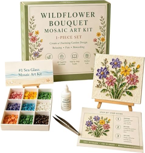 Sea Glass Ocean DIY Kit | Seaglass Mosaic Art Craft Kits for Adults by Unknown
