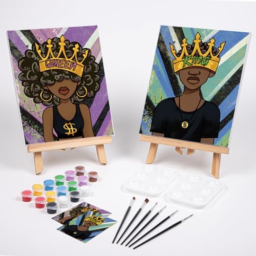 VOCHIC Paint and Sip Kit for Adults Couples Pre Drawn Canvas 2 Pack - Image 2