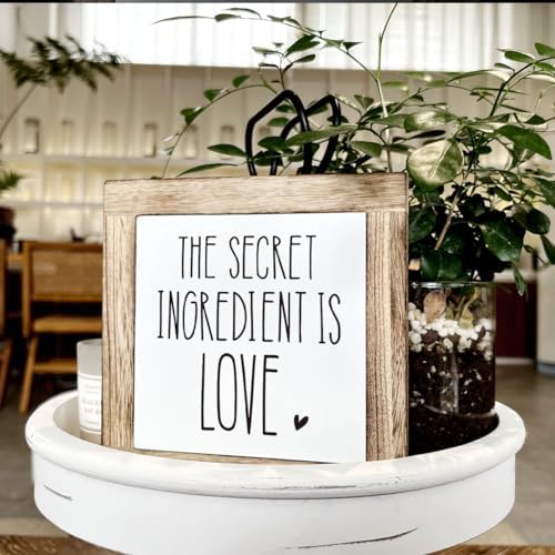 The Secret Ingredient Wooden Sign - Love Decor for Kitchen & Home, Warm Tabletop Gift - Image 4