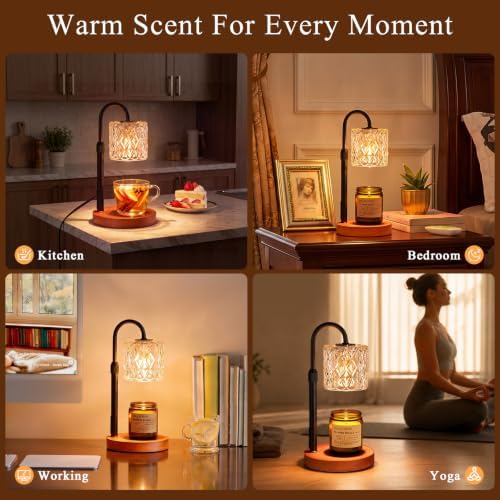 Walnut Candle Warmer Lamp with Timer, Birthday Gifts for Women, Room Decor - Image 6