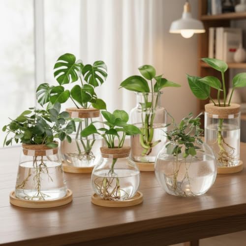 Honeydak 6 Pcs Plants Propagation Stations Desktop Glass Propagation Vases - Image 3