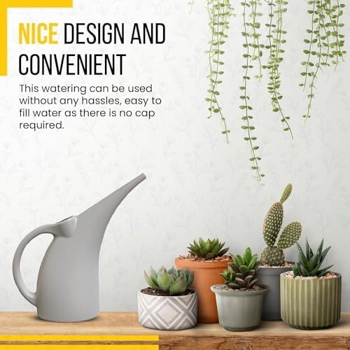 2 Pack Watering Can 1/2 Gallon - Small Watering Can for Indoor Plants - Outdoor Watering Can - Gray Plant Waterer - Plastic Watering Can for Garden - Image 4
