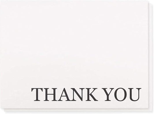 Sustainable Greetings 120 Pack Thank You Cards with Envelopes Bulk for Weddings, Bridal Showers, Graduations, Bridal, Blank Inside - Minimalist Black and White Design Thank You Card