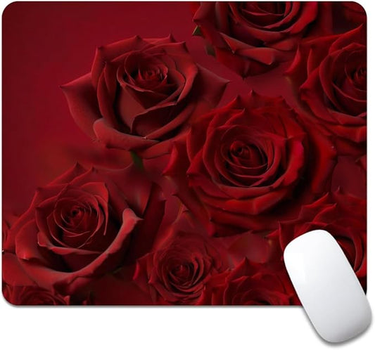 Red Rose Texture Mouse pad, Square Waterproof and Anti Slip Mouse pad for Office laptops