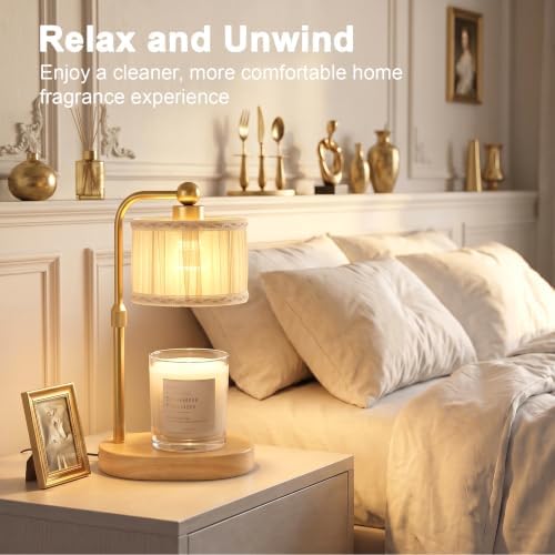 Candle Warmer Lamp with Timer, Modern Golden Candle Warmer for jar Candles, Electric Wax Warmer, Includes 2 Bulbs, Birthday Gift for Women, Mom, Housewarming - Yarn - Image 6