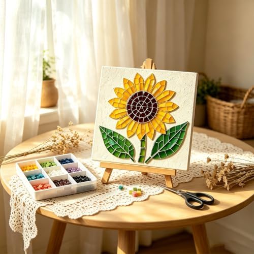Garden Flowerpot Mosaic Art Kit Floral,Mosaic Art Kits for Adults (Style A I) - Image 4