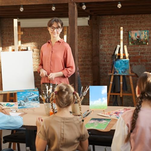 Qilery 24 Set 6 x 8 Inch Mini Canvas Boards and Easel for Painting, Acrylic Paint Strips, Palettes, Brushes, Canvases Painting Kits for Kids Adults Artists Beginners Oil Acrylic Painting Party Favors - Image 5