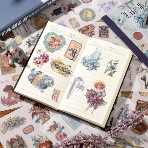 Auguro Vintage Scrapbook Stickers Book 24 Sheets 480 Pre-Cut People Stickers for Scrapbooking Washi Sticker Journal Sticker for Adults Junk Journal Supplies - Image 4