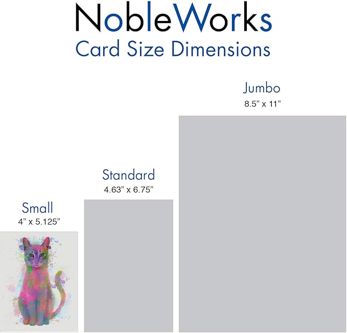 The Best Card Company 20 Assorted Blank Notecards Bulk Box Set 4 x 5.12 Inch with Envelopes (10 Designs, 2 Each) Funky Rainbow Cats AM6199OCB-B2x10
