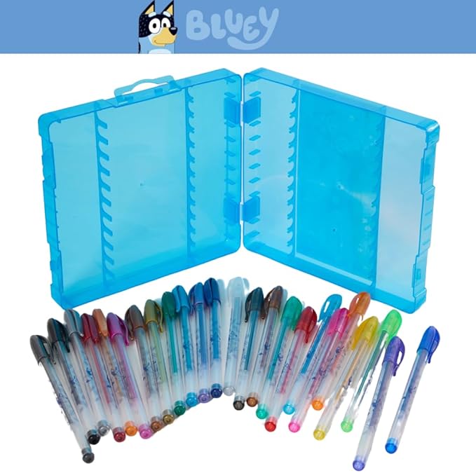 Innovative Designs Bluey Gel Pens Set for Kids, 24 Pack with Glitter Gel Pens, Cute Pens for Boys and Girls