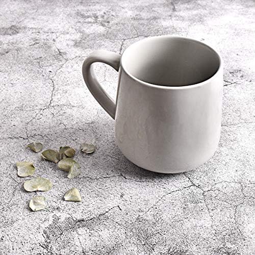 Bosmarlin Large Glossy Ceramic Coffee Mugs Set of 2, Tea Cup for Office and Home, 18 oz, Suitable for Dishwasher and Microwave(Gray, 2) - Image 2