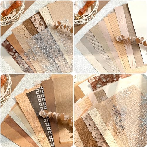 30 Pcs Large A4 Handmade Textured Scrapbook Paper Mesh Journaling Supplies - Image 4