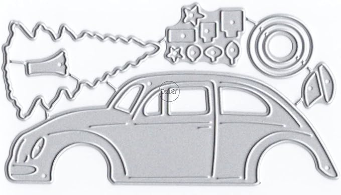 DzIxY Car Christmas Tree Metal Cutting Dies for Card Making Kit Embossing Paper Die Cuts Scrapbook Machine Stencils Storage Pockets Supplies