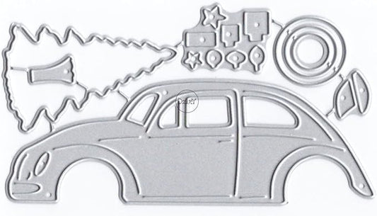 DzIxY Car Christmas Tree Metal Cutting Dies for Card Making Kit Embossing Paper Die Cuts Scrapbook Machine Stencils Storage Pockets Supplies