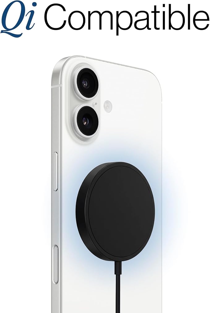 SPOTMINDERS Wireless Charger for iPhone, AirPods, Tracking Card 15W Flat Fast Charging Pad QI Compatible with Samsung, Android, Apple - Magsafe, Non-Slip Surface, Advanced Cooling - No AC Adapter