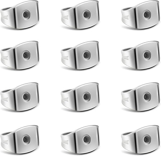 12pcs Pure Titanium Earring Backs Replacements Suit for 0.7-0.8mm Posts, Hypoallergenic Secure Ear Locking for Stud Earrings Nut for Posts