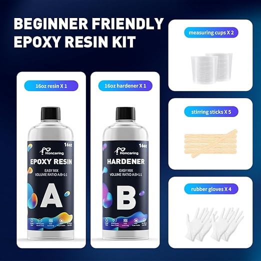 Epoxy Resin 32OZ, Epoxy Resin Kit for Beginner, Clear Resin Epoxy for Crafts, DIY Jewelry Making, Mixing Ratio 1:1, Bubble Free & No Yellowing(16OZ×2)