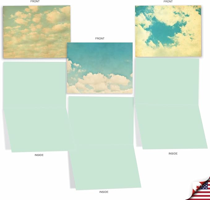 The Best Card Company - Box of 10 All Occasion Cards Blank (4 x 5.12 Inch) - Scenic Landscape Cards Assorted - Cloud 9 M2036