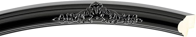 OVALCREST Oval Beveled Wall Mirror for Home Decor - Contessa Style - Gloss Black - 18" x 14"