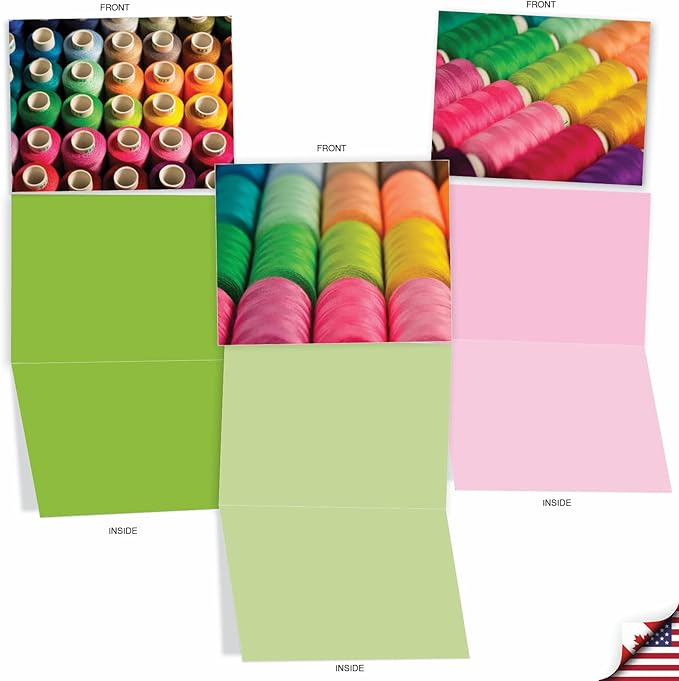 The Best Card Company - 10 Fun Cards for All Occasions (4 x 5.12 Inch) - Boxed Assorted Notecard Set, Blank Inside - Spool Me Once M3094