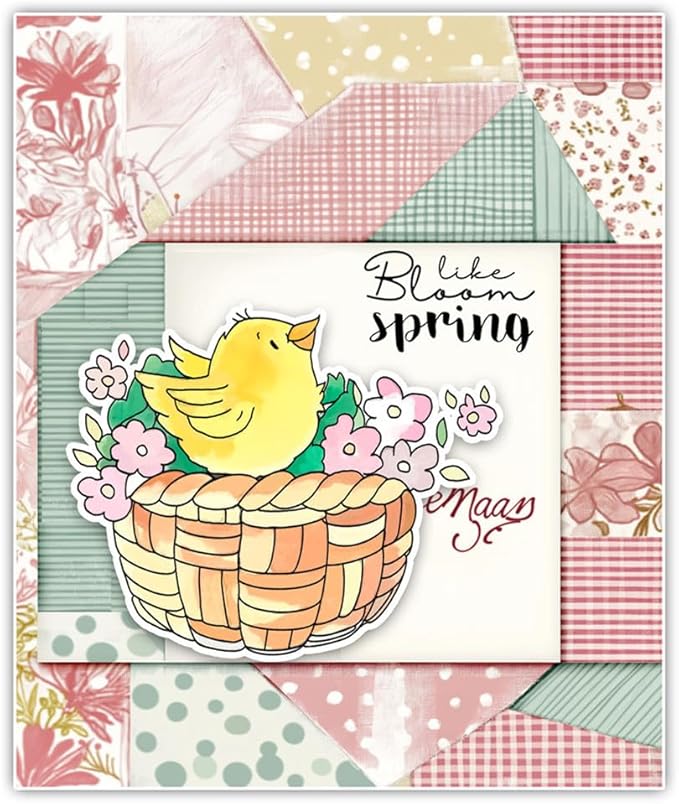 Cartoon Chicken Animal Stamps and Cutting Dies for Card Making DIY Transparent Silicone Clear Stamp and Metal Die Cuts Sets for Scrapbooking Paper Greeting Cards Decor Seals Craft Supplies