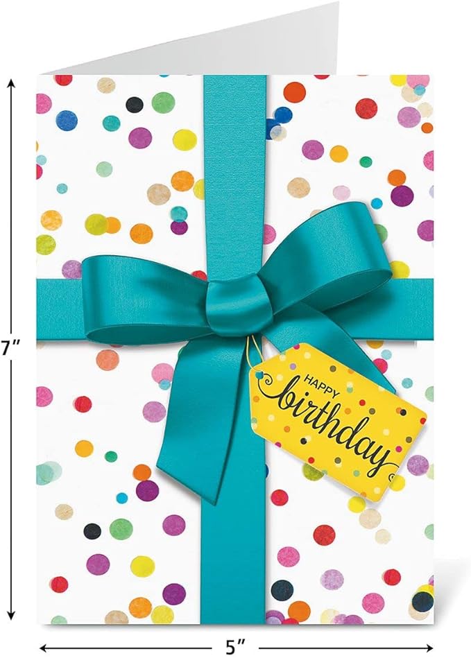 Current Confetti Fun Happy Birthday Greeting Card Set - Value Pack of 20 Cards With White Envelopes, 10 Designs, Large 5" x 7" Assortment