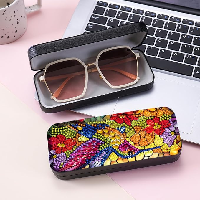 Leatrice 5d Diamond Art Kits for Adults Small Diamond Painting Kit Gem Art Paint by Diamonds Dots Eyeglasses Case DIY for Beginner Women
