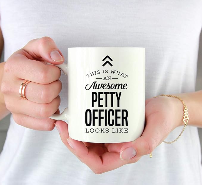 Andaz Press 11oz. Ceramic Coffee Tea Mug Thank You Gift, This is What an Awesome Petty Officer Looks Like, 1-Pack, Birthday Christmas Gift Ideas Coworker Him Her, Includes Gift Box
