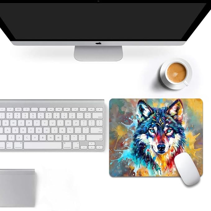 Graffiti Wolf Texture Mouse pad, Square Waterproof and Anti Slip Mouse pad for Office laptops