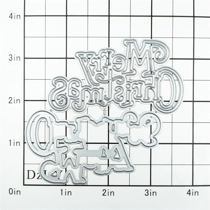 DzIxY Shadow English Words Merry Christmas Metal Cutting Dies for Card Making Kit Embossing Paper Die Cuts Set Scrapbook Stencils Supplies Machine Templates