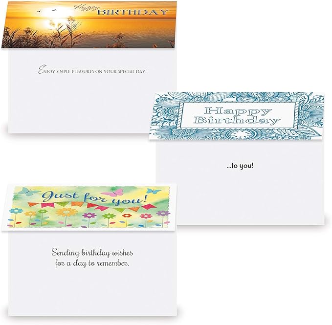 Current Mega Birthday Greeting Card Value Pack - Set of 40 (20 Designs), Large 5" x 7", Birthday Cards with Sentiments Inside, White Envelopes
