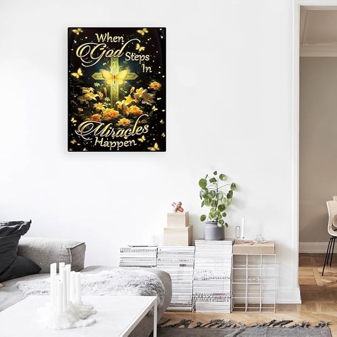 Christ Diamond Art Painting Kits for Adult Beginners - Butterfly Flowers 5D Full Drill Round Diamond Art Kits Diamond Dots Inspirational Paintings with Diamonds Picture Gem Art Rhinestones Crafts