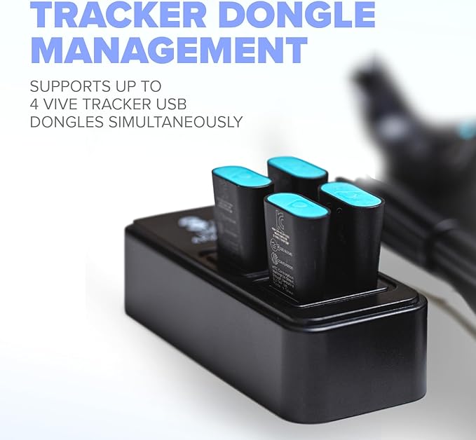 Rebuff Reality USB Hub - 4-Port USB Hub for Vive Tracker USB Dongles - Compatible with Vive Tracker 3.0, 2.0 & Other VR Console Dongles - Enables Data Transfer - 4 ft Cable for Extended Reach
