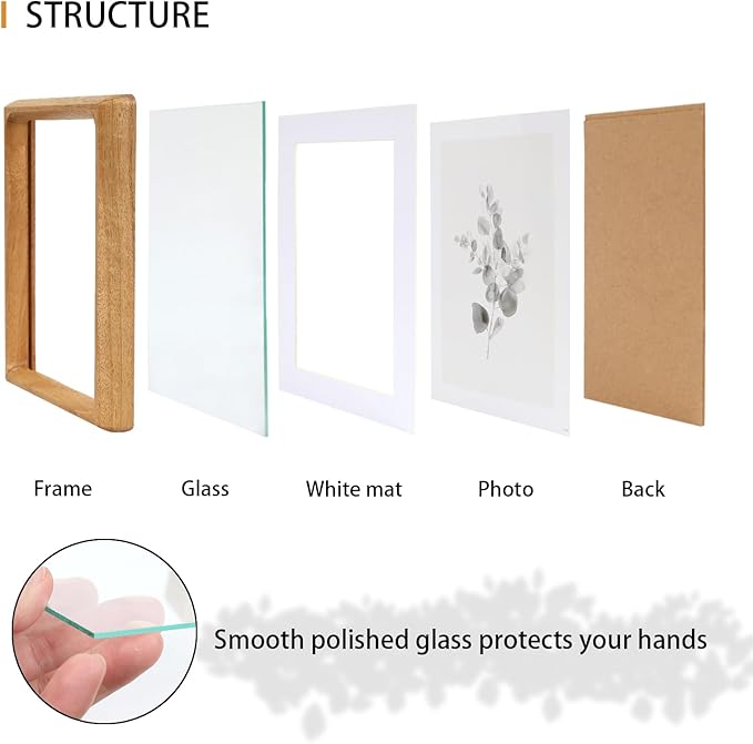 11x14 Picture Frame Set of 2 Light Wood Color Photo Frames Display Pictures 8x10 with Mat or 11x14 without Mat Multi Photo Frames Collage for Wall or Tabletop Decor