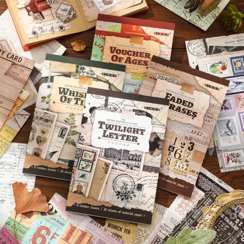 4 Pack Vintage Ephemera Sticker Books, 60 Sheets for Junk Journal Crafts - Image 3