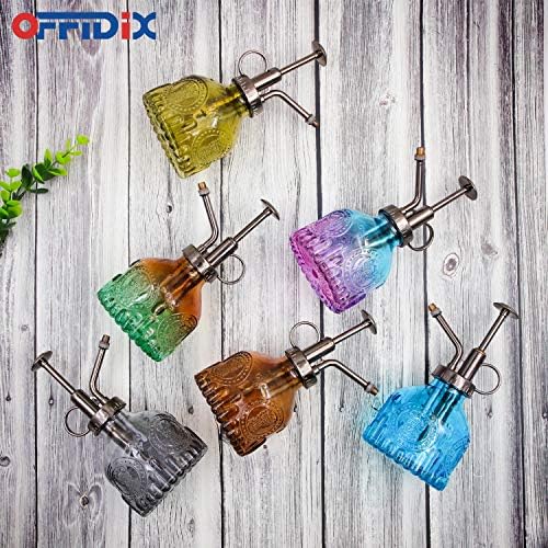 OFFIDIX Glass Watering Spray Bottle,Plant Mister Watering can Indoor with Bronze Plastic Top Pump,One Hand Glass Small Watering Can for Outdoor Indoor Garden,Cleaning Solutions and Home Decora(Brown) - Image 4