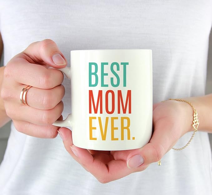 Andaz Press 11oz. Coffee Mug Birthday Gift, Best Mom Ever, 1-Pack
