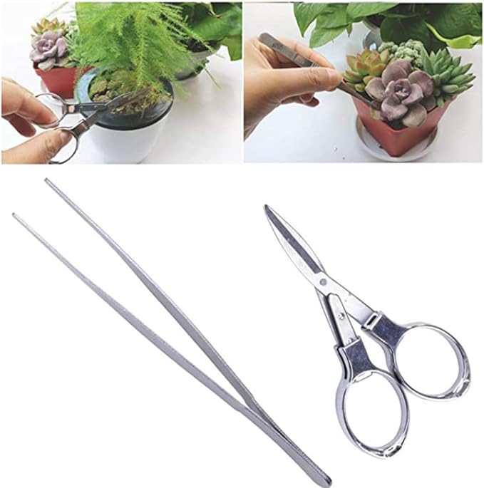 Kisangel 10Pcs Bonsai Gardening Tool Mini Succulent Planting Kit Hand Transplanting Accessories for Indoor Garden Care