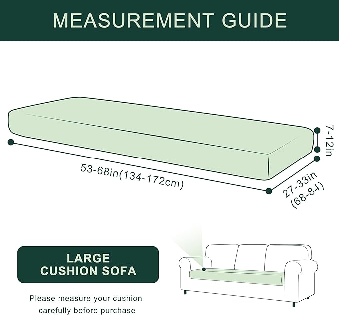 CHUN YI Stretch Couch Cushion Cover Suitable for 3 Settee, Sofa Seat Slipcover with Spandex Jacquard Fabric(Large,Chocolate)