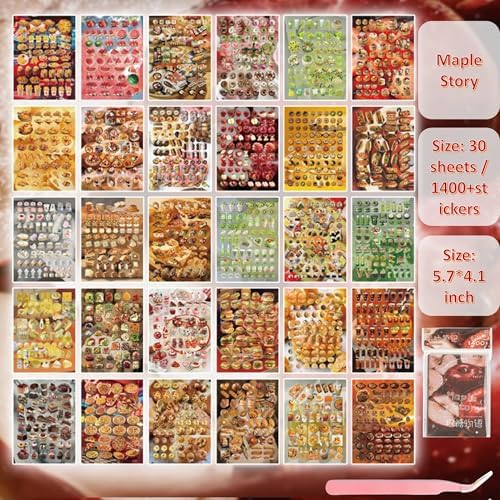 Japanese Retro Sticker Book, 800 Cartoon Stickers Book with Art Coated Paper Creative Activity Stickers for Adults, DIY Scrapbooking Phone Cases Laptops Party Gifts (Maple Story) - Image 2