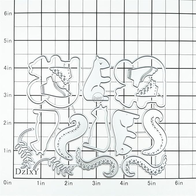 DzIxY Shadow Patchwork Squirrel Leaves Metal Cutting Dies for Card Making Kit Embossing Paper Die Cuts Set Scrapbook Stencils Supplies Machine Templates